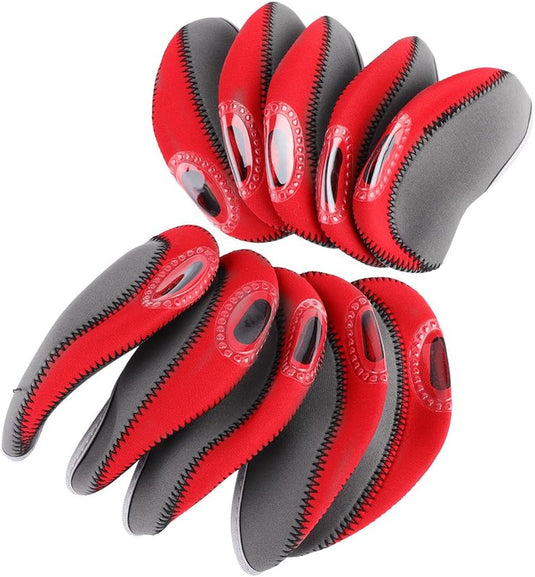 Golfijzer beschermhoezen 10 stuks van neopreen met transparant nummervenster – iron covers – golfclubonderhoud - happygetfit.com