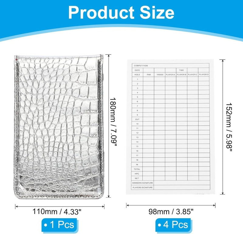 Laden Sie das Bild in Galerie -Viewer, Golfscorekaarthouder van PU leer 18 x 11 cm met 4 scorebladen – yardage boekje – golfscore registratie - happygetfit.com
