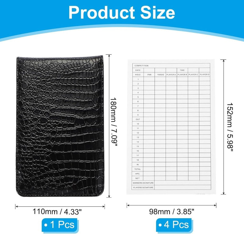 Laden Sie das Bild in Galerie -Viewer, Golfscorekaarthouder van PU leer 18 x 11 cm met 4 scorebladen – yardage boekje – golfscore registratie - happygetfit.com
