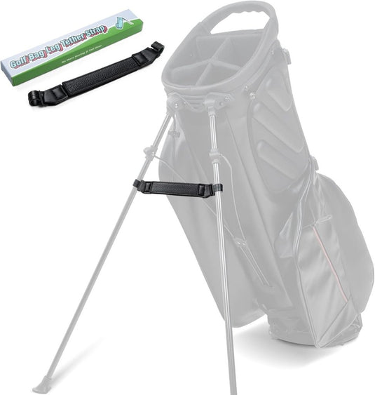Golftas stabilisatieband van leer met verstelbaar klittenband voor standaardpoten – golftas bevestiging – standbag accessoires - happygetfit.com