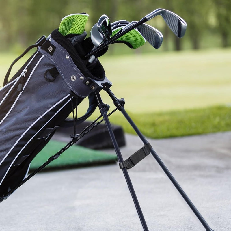 Chargez l'image dans la visionneuse de la galerie, Golftas stabilisatieband van leer met verstelbaar klittenband voor standaardpoten – golftas bevestiging – standbag accessoires - happygetfit.com

