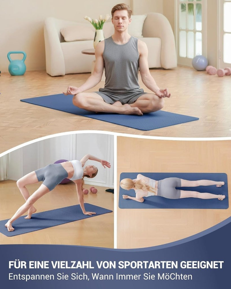 Load image into Gallery viewer, Good Nite Yogamat, Gymnastiek, Pilates Oefenmat voor vrouwen, antislip, dik 6 mm met draagriem, Tpe, 183 x 61 x 0,6 cm - happygetfit.com
