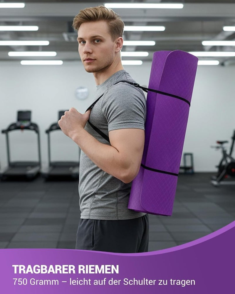 Load image into Gallery viewer, Good Nite Yogamat, Gymnastiek, Pilates Oefenmat voor vrouwen, antislip, dik 6 mm met draagriem, Tpe, 183 x 61 x 0,6 cm - happygetfit.com
