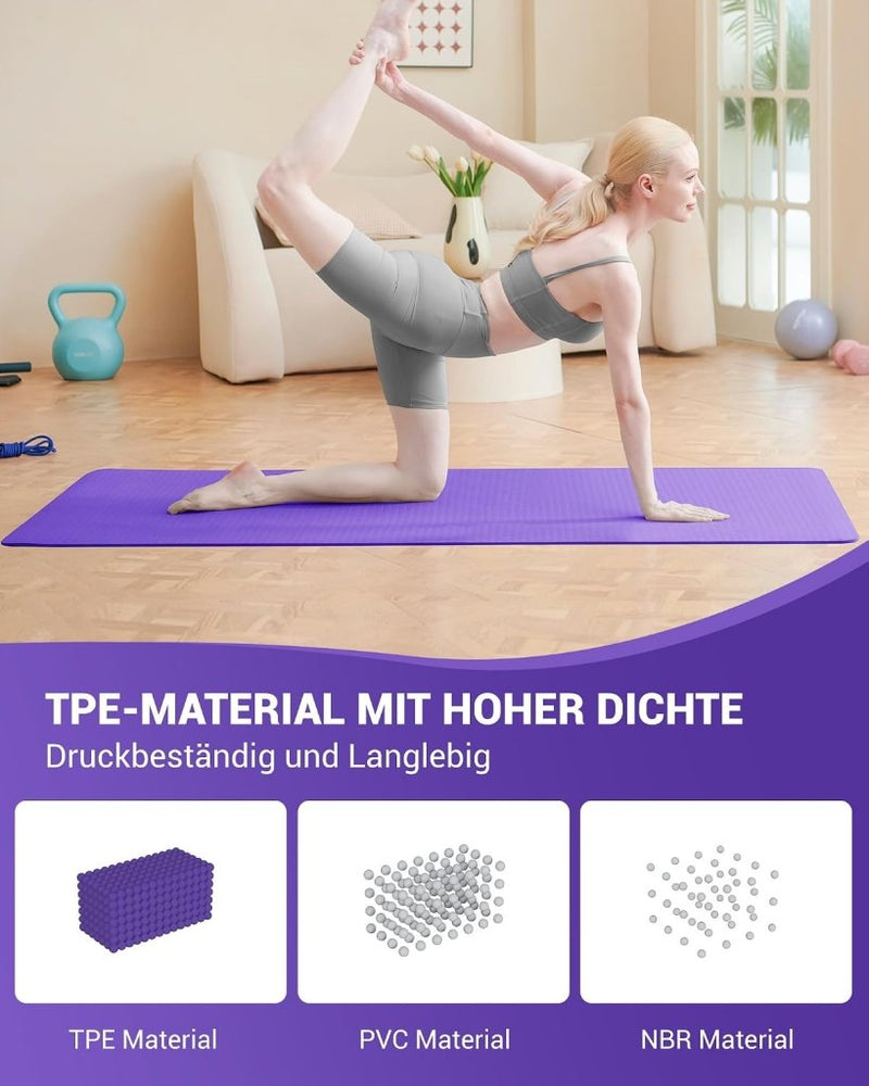 Load image into Gallery viewer, Good Nite Yogamat, Gymnastiek, Pilates Oefenmat voor vrouwen, antislip, dik 6 mm met draagriem, Tpe, 183 x 61 x 0,6 cm - happygetfit.com
