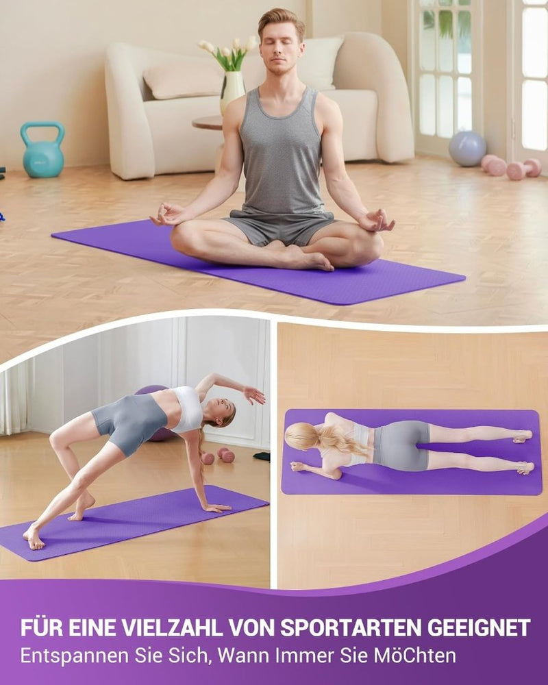 Load image into Gallery viewer, Good Nite Yogamat, Gymnastiek, Pilates Oefenmat voor vrouwen, antislip, dik 6 mm met draagriem, Tpe, 183 x 61 x 0,6 cm - happygetfit.com

