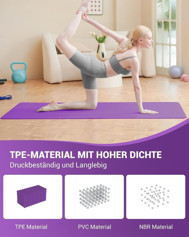 Load image into Gallery viewer, Good Nite Yogamat, Gymnastiek, Pilates Oefenmat voor vrouwen, antislip, dik 6 mm met draagriem, Tpe, 183 x 61 x 0,6 cm - happygetfit.com

