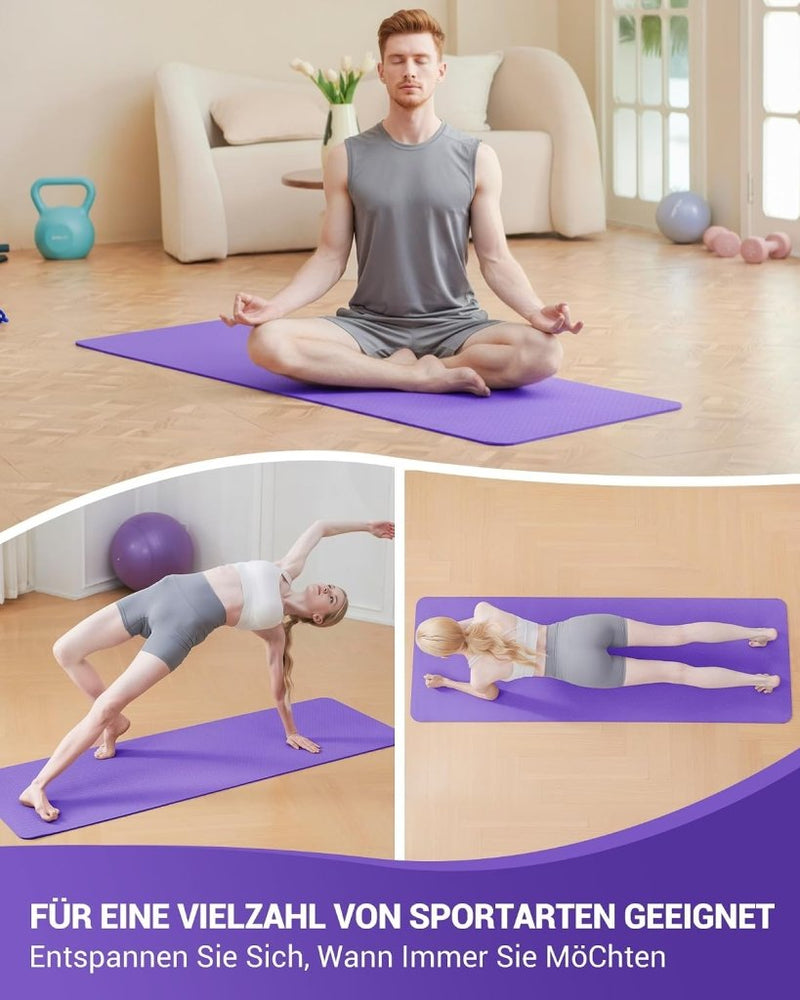 Load image into Gallery viewer, Good Nite Yogamat, Gymnastiek, Pilates Oefenmat voor vrouwen, antislip, dik 6 mm met draagriem, Tpe, 183 x 61 x 0,6 cm - happygetfit.com
