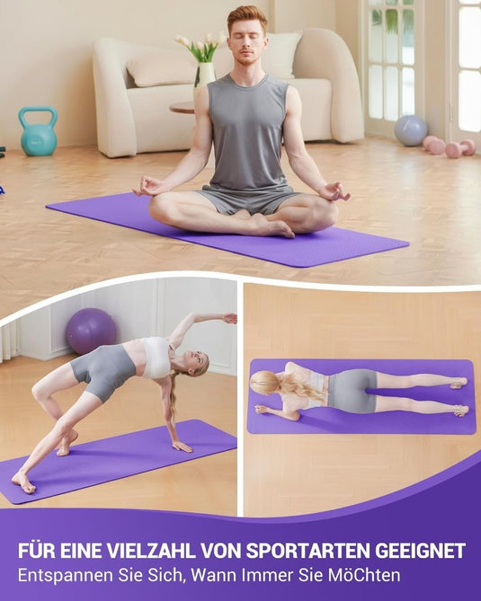 Good Nite Yogamat, Gymnastiek, Pilates Oefenmat voor vrouwen, antislip, dik 6 mm met draagriem, Tpe, 183 x 61 x 0,6 cm - happygetfit.com