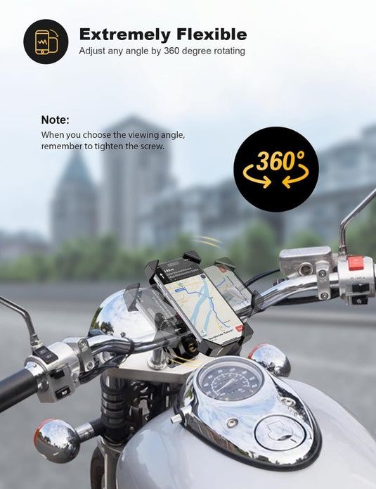 Grefay Fiets Telefoonhouder Universele Fiets Motorfiets Mobiele Telefoonhouder Smartphonehouder Klem 360 Draaibaar, Voor en Alle 3,5-6,5 Inch Mobiele Telefoons - happygetfit.com