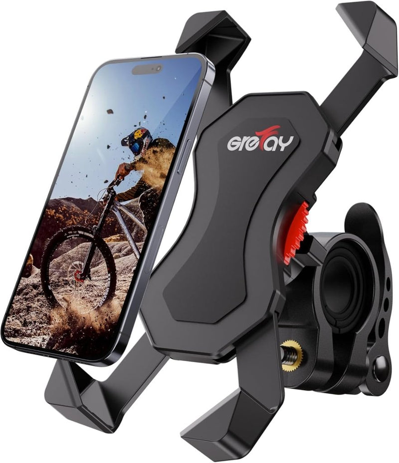 Laad afbeelding in Galerijviewer, Grefay Fiets Telefoonhouder Universele Fiets Motorfiets Mobiele Telefoonhouder Smartphonehouder Klem 360 Draaibaar, Voor en Alle 3,5-6,5 Inch Mobiele Telefoons - happygetfit.com
