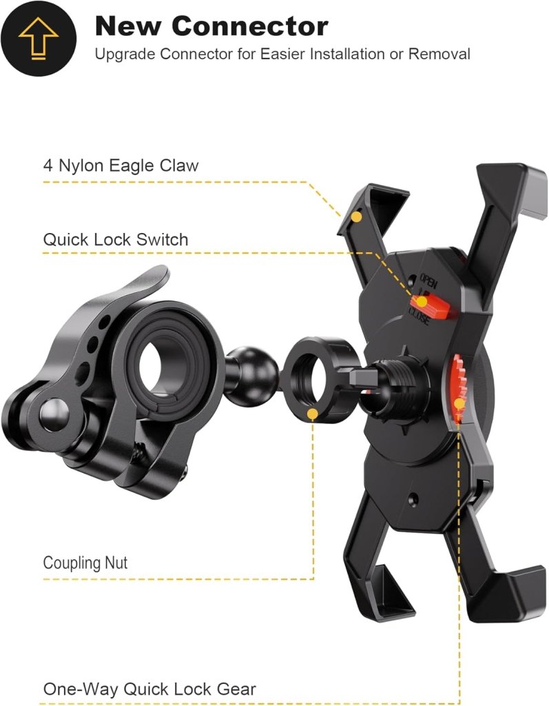 Laad afbeelding in Galerijviewer, Grefay Fiets Telefoonhouder Universele Fiets Motorfiets Mobiele Telefoonhouder Smartphonehouder Klem 360 Draaibaar, Voor en Alle 3,5-6,5 Inch Mobiele Telefoons - happygetfit.com
