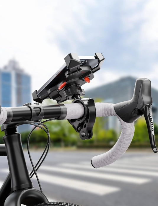 Grefay Fiets Telefoonhouder Universele Fiets Motorfiets Mobiele Telefoonhouder Smartphonehouder Klem 360 Draaibaar, Voor en Alle 3,5-6,5 Inch Mobiele Telefoons - happygetfit.com