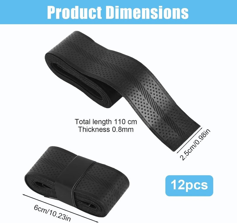 Laad afbeelding in Galerijviewer, Gripband set 12 stuks zwart voor rackets - happygetfit.com
