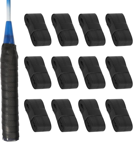 Gripband set 12 stuks zwart voor rackets - happygetfit.com