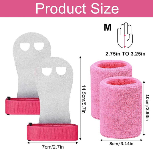 Griphandschoenen voor kinderen turnen maat M roze - happygetfit.com