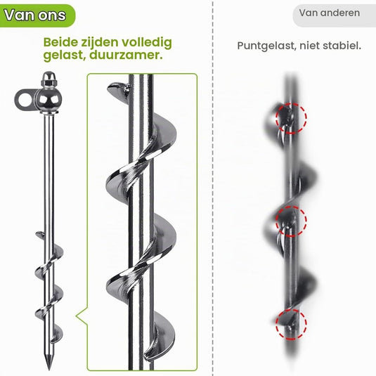 Grondankers 4 stuks 30 cm heavy duty met booradapter – trampoline ankers – stormankers - happygetfit.com