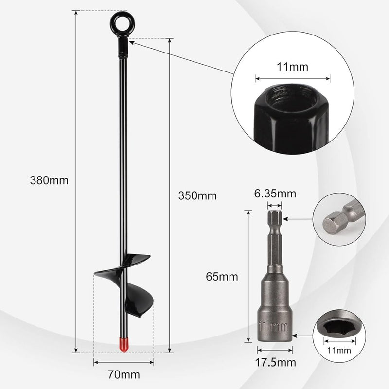 Carica immagine in Galleria Viewer, Grondankers 4 stuks 38 cm heavy duty met booradapter – trampoline ankers – stormankers - happygetfit.com
