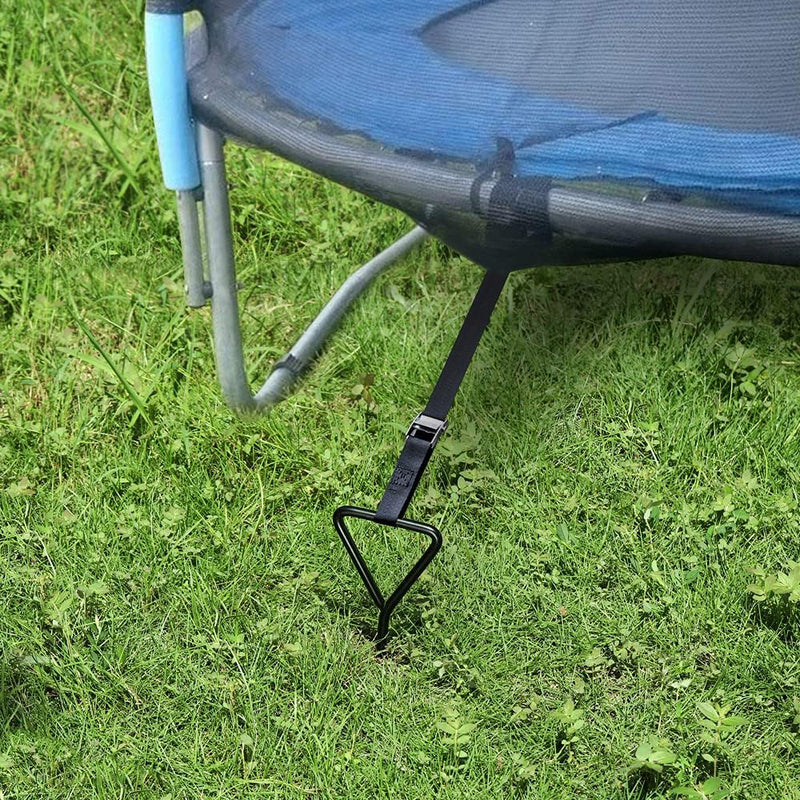 Załaduj obraz do przeglądarki galerii, Grondankers 4 stuks 40,5 cm met spanbanden – trampoline ankers – stormbeveiliging - happygetfit.com
