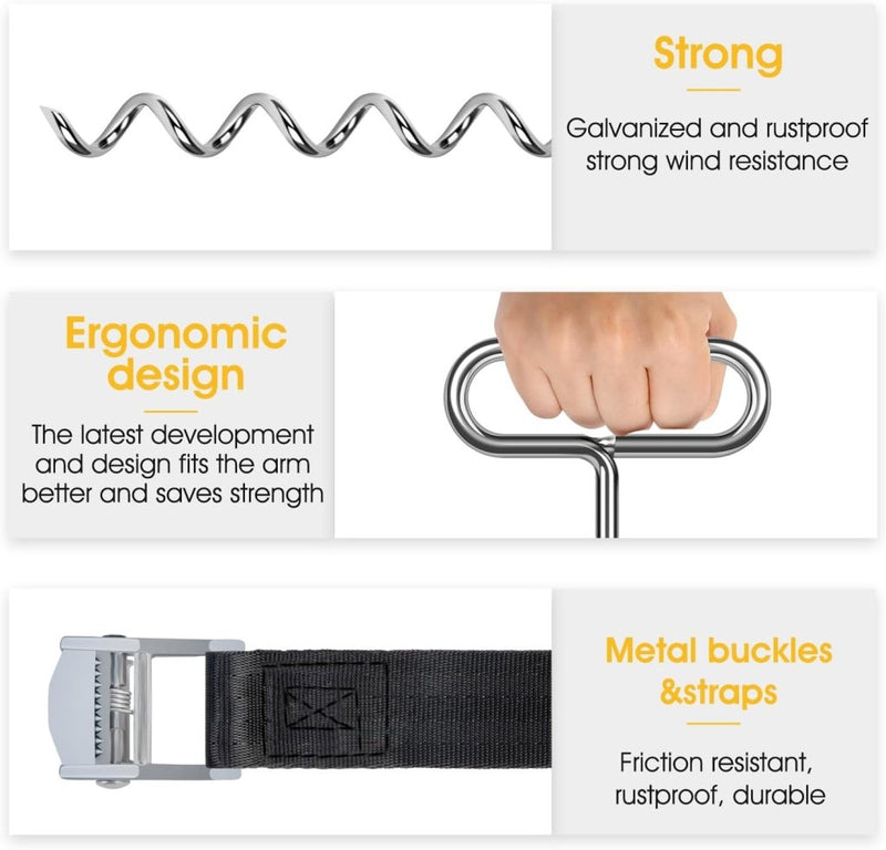 Load image into Gallery viewer, Grondankers 4 stuks met verstelbare riemen voor trampoline – stormankers – trampoline accessoires - happygetfit.com
