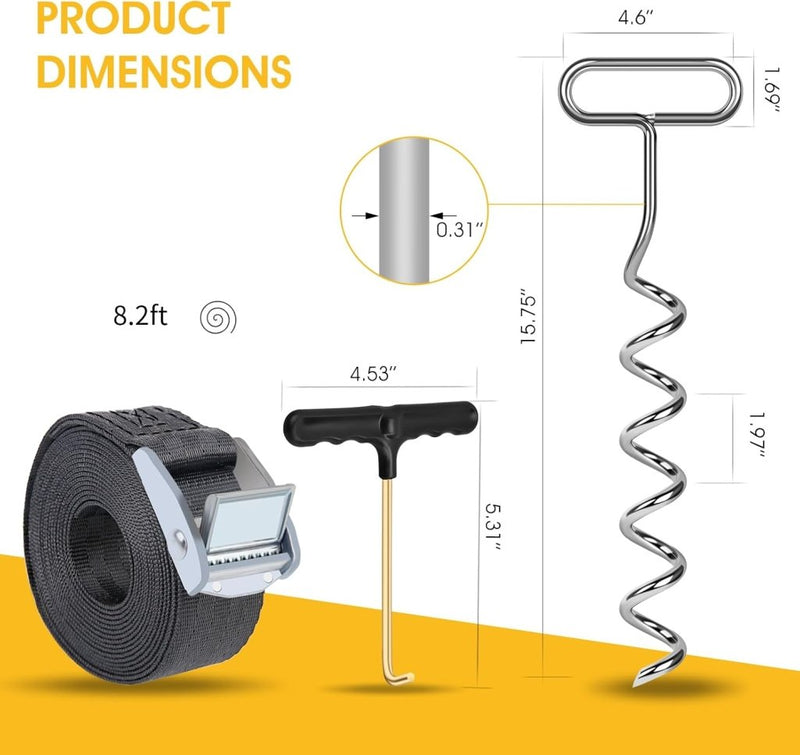 Load image into Gallery viewer, Grondankers 4 stuks met verstelbare riemen voor trampoline – stormankers – trampoline accessoires - happygetfit.com
