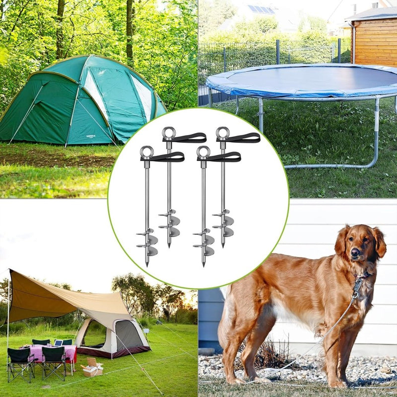 Carica immagine in Galleria Viewer, Grondankers 6 stuks 45 cm heavy duty met spanbanden en booradapter – trampoline ankers – stormankers - happygetfit.com
