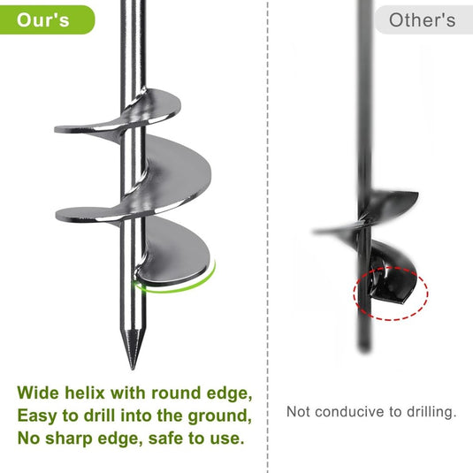 Grondankers 6 stuks 45 cm heavy duty met spanbanden en booradapter – trampoline ankers – stormankers - happygetfit.com