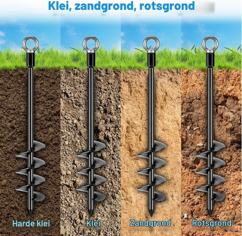 Carica immagine in Galleria Viewer, Grondankers 6 stuks 47 cm heavy duty met vaste ring – trampoline ankers – stormankers - happygetfit.com
