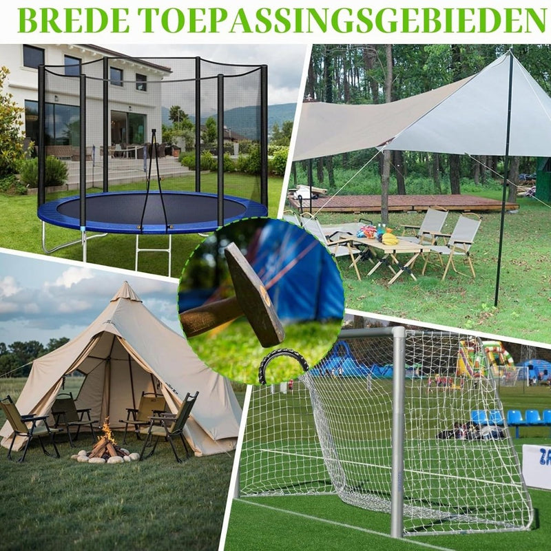 Laden Sie das Bild in Galerie -Viewer, Grondankers 8 stuks 30 cm U-vorm van verzinkt staal – trampoline ankers – stormbeveiliging - happygetfit.com
