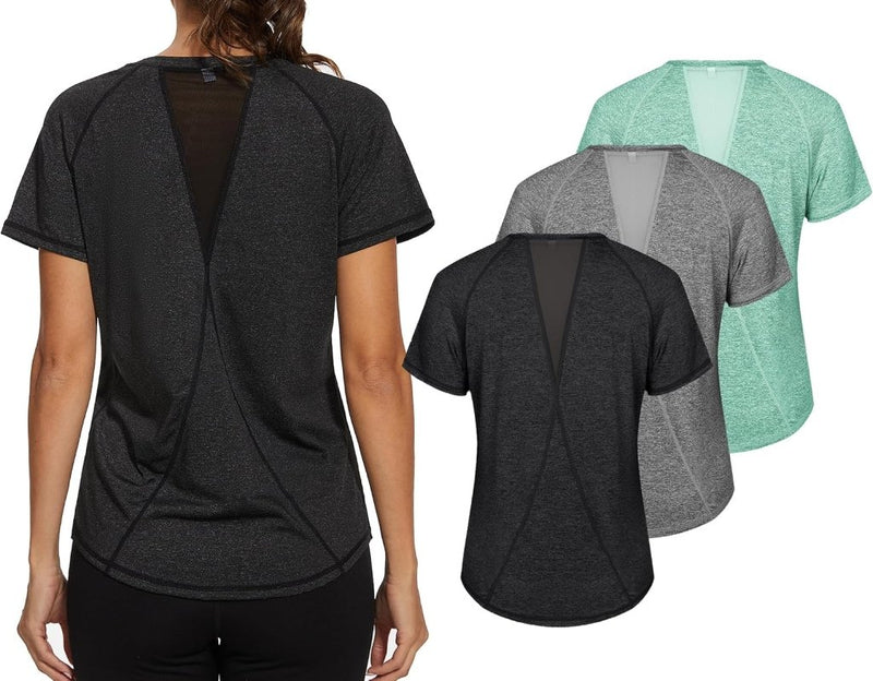Load image into Gallery viewer, Gyabnw Sportshirt dames T-shirts dames korte mouwen elastisch shirt gym dames rug ademend mesh top fitness yoga hardlopen dans - happygetfit.com
