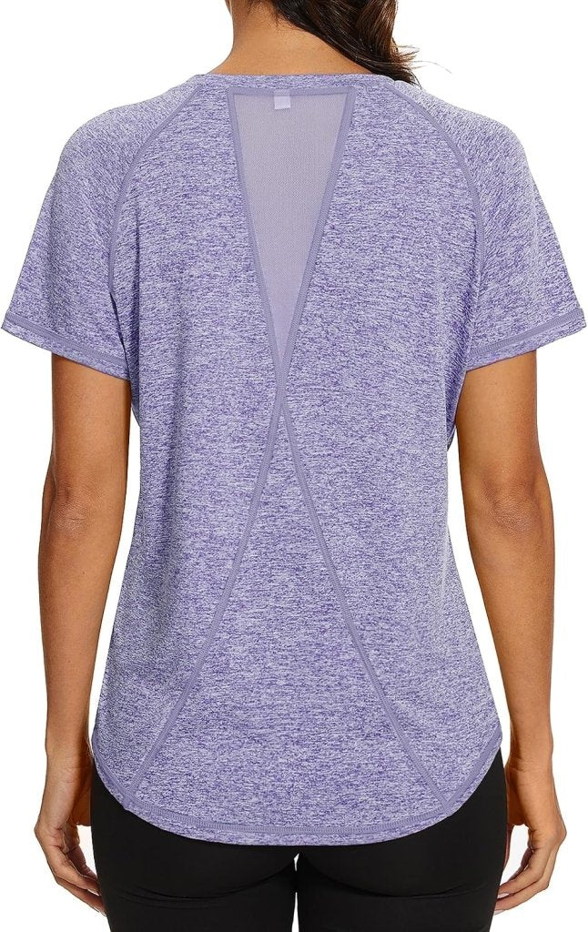 Load image into Gallery viewer, Gyabnw Sportshirt dames T-shirts dames korte mouwen elastisch shirt gym dames rug ademend mesh top fitness yoga hardlopen dans - happygetfit.com
