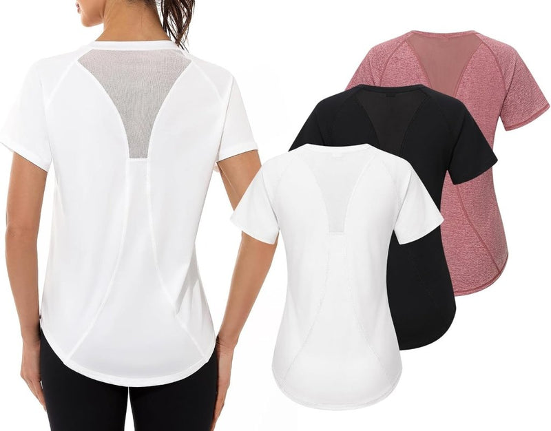 Load image into Gallery viewer, Gyabnw Sportshirt dames T-shirts dames korte mouwen elastisch shirt gym dames rug ademend mesh top fitness yoga hardlopen dans - happygetfit.com
