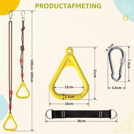 Gymnastiekringen 2 stuks met verstelbare touwen 120-200 cm tot 120 kg – klimringen – schommel accessoires - happygetfit.com