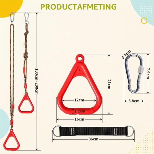 Gymnastiekringen 2 stuks met verstelbare touwen 120-200 cm tot 120 kg – klimringen – schommel accessoires - happygetfit.com