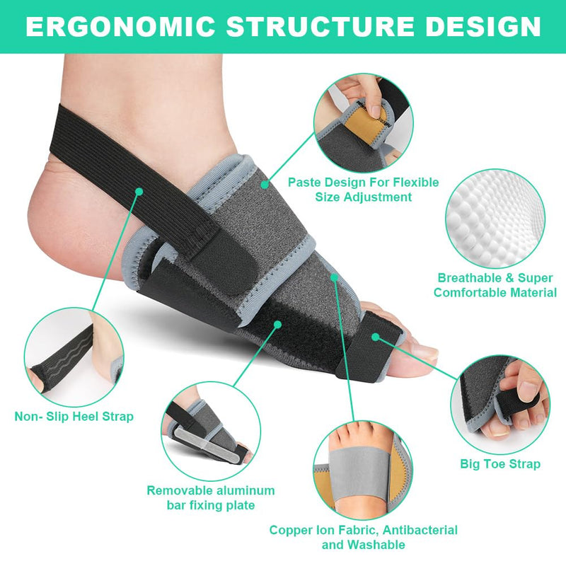 Laad afbeelding in Galerijviewer, Hallux valgus correctors 2 stuks met verstelbare teenbandage en aluminium spalken – teenspreiders – voetondersteuning - happygetfit.com

