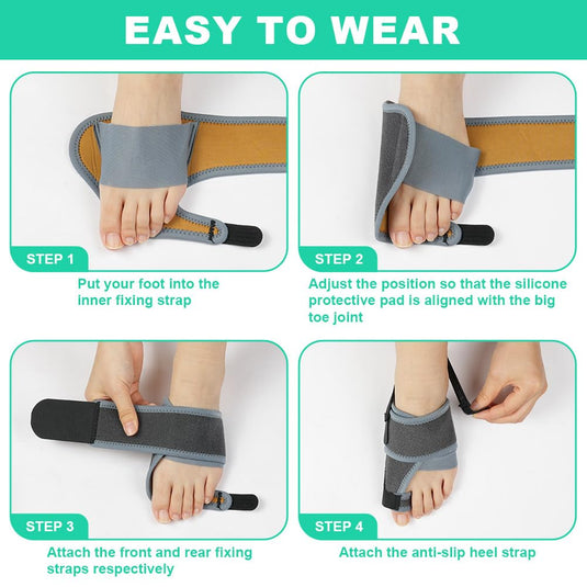 Hallux valgus correctors 2 stuks met verstelbare teenbandage en aluminium spalken – teenspreiders – voetondersteuning - happygetfit.com