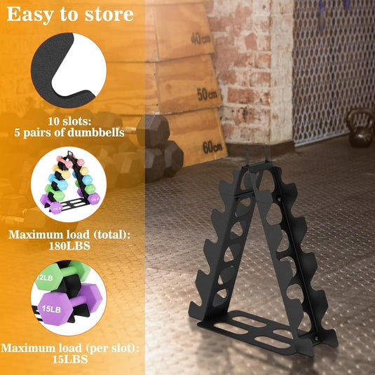 Halterrek 5 lagen zwart voor dumbbells - happygetfit.com