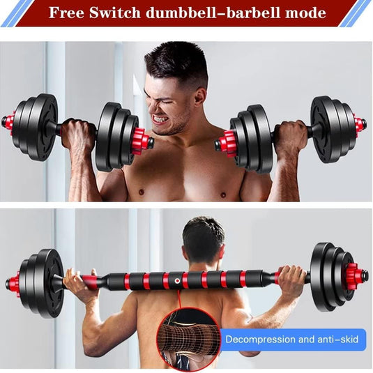 Halterset, gewichten, verstelbare halterstang, halterset, korte halters, lange halter, 10/15/20/30 kg, lange halters voor mannen en vrouwen, krachttraining - happygetfit.com
