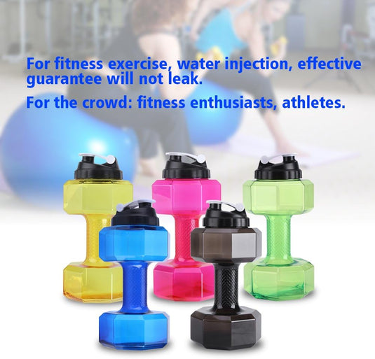 Haltervormige waterfles 2,2 liter blauw - happygetfit.com