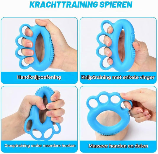 Handtrainer gripballen 4 stuks van elastisch rubber met verschillende weerstandsniveaus – handkrachttraining – stressballen - happygetfit.com