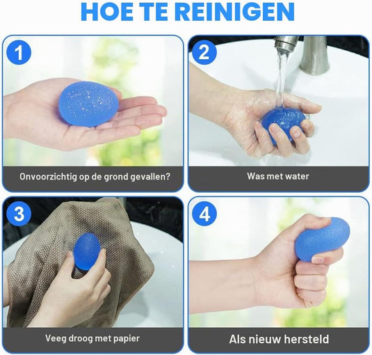 Handtrainer gripballen 4 stuks van elastisch rubber met verschillende weerstandsniveaus – handkrachttraining – stressballen - happygetfit.com