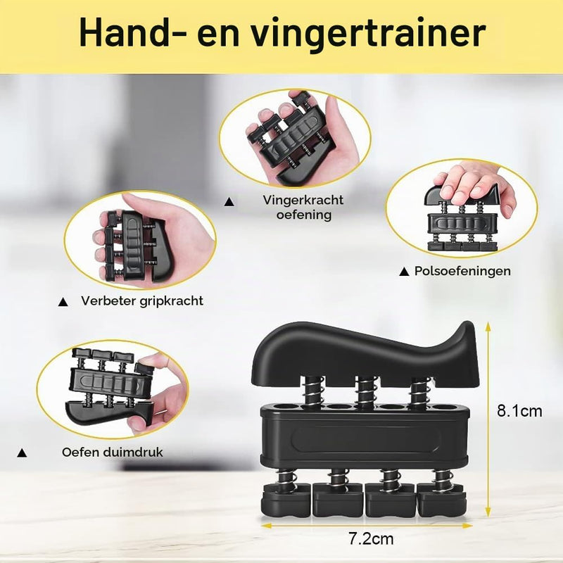 Charger l’image dans la visionneuse de galerie, Handtrainer set 5-delig met verstelbare weerstand van 5 tot 60 kg voor hand- en vingerkracht – griptraining – onderarmtraining - happygetfit.com
