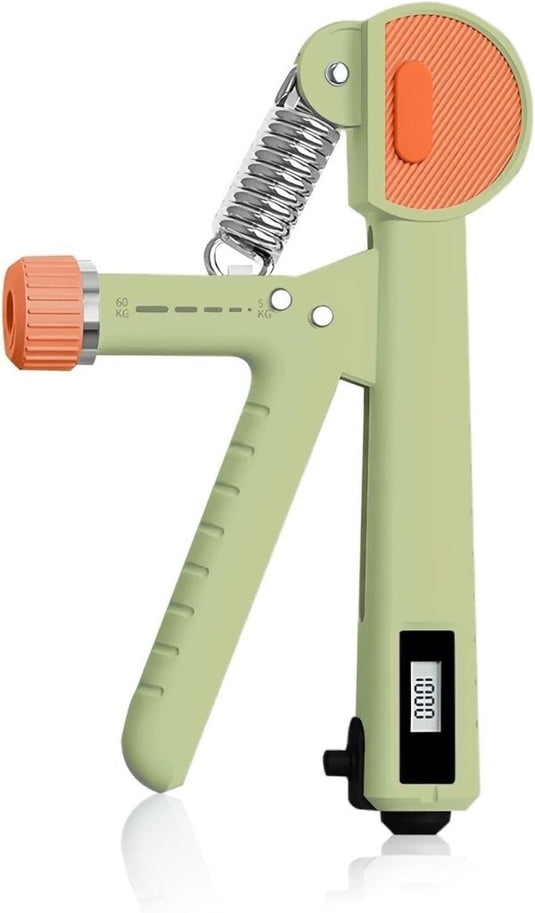 Handtrainerset 5-delig met verstelbare weerstand van 5 tot 60 kg en herhalingsteller voor handen vingers en onderarmen – griptrainer – knijpkrachttrainer - happygetfit.com