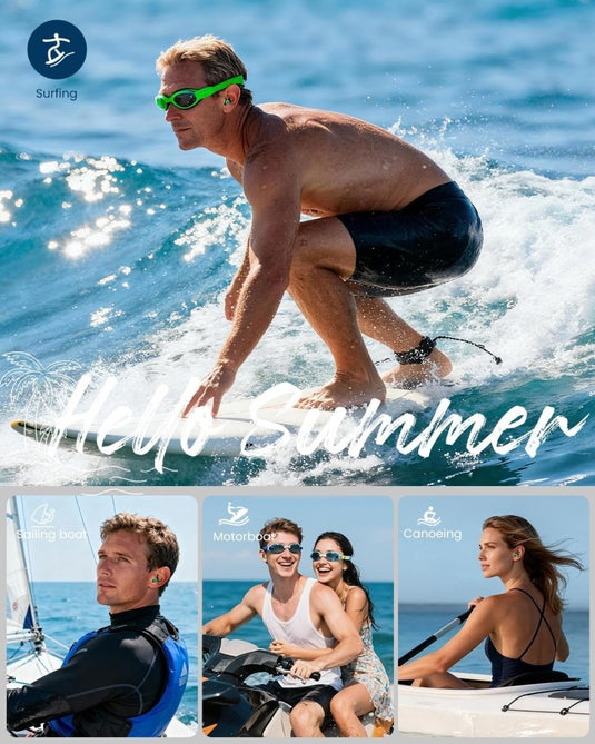 Hearprotek oordopjes voor zwemmen, 2 paar gehoorbescherming, waterbescherming oordopjes voor douche, zwemmen, surfen (oranje) - happygetfit.com