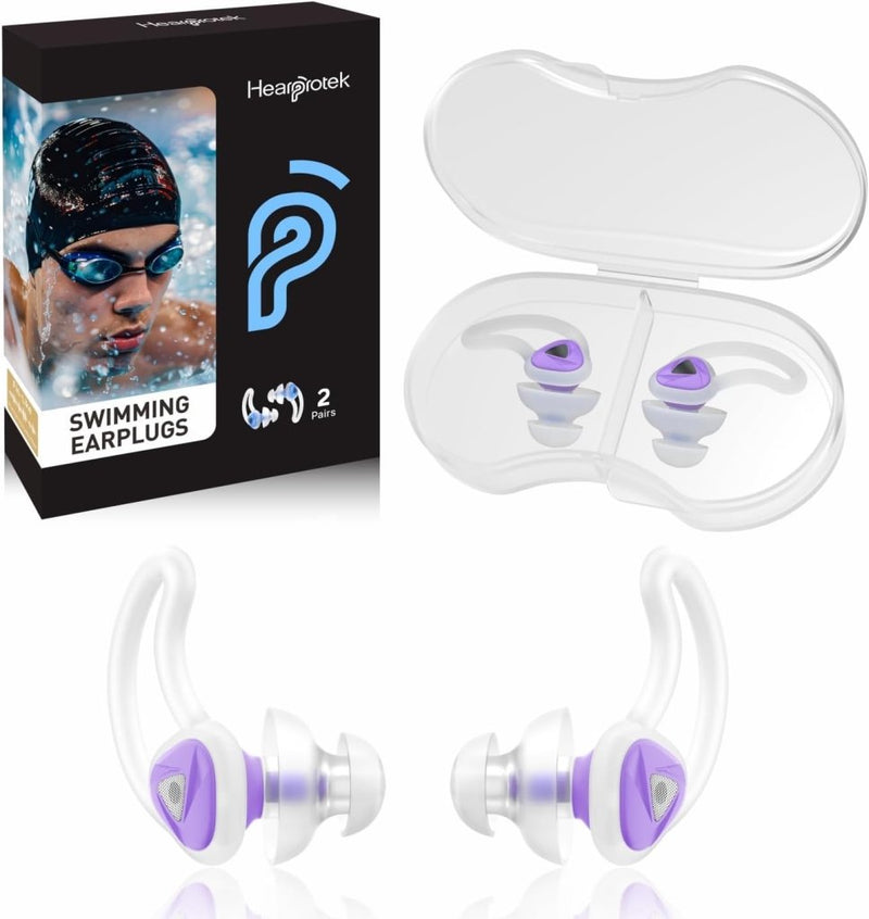 Laad afbeelding in Galerijviewer, Hearprotek oordopjes voor zwemmen, 2 paar gehoorbescherming, waterbescherming oordopjes voor douche, zwemmen, surfen (oranje) - happygetfit.com
