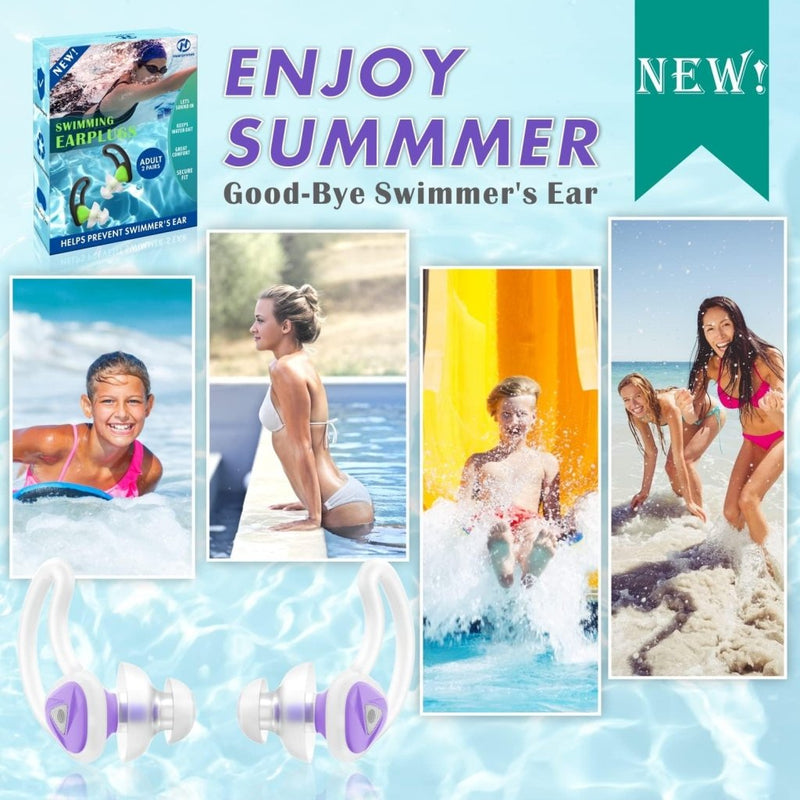 Laad afbeelding in Galerijviewer, Hearprotek oordopjes voor zwemmen, 2 paar gehoorbescherming, waterbescherming oordopjes voor douche, zwemmen, surfen (oranje) - happygetfit.com
