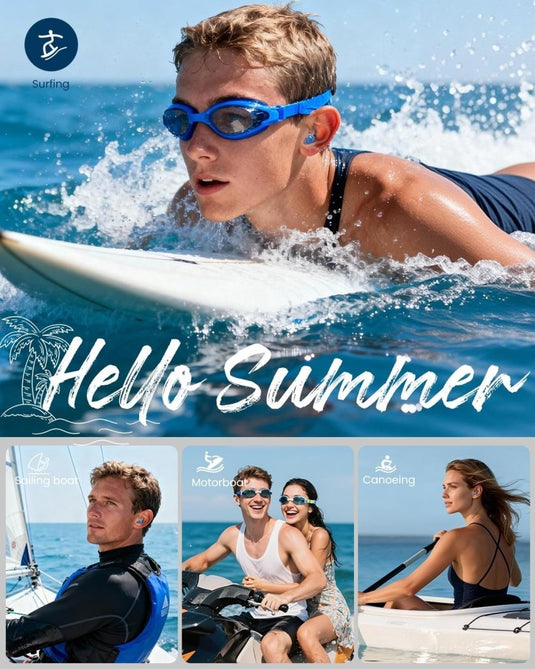 Hearprotek oordopjes voor zwemmen, 2 paar gehoorbescherming, waterbescherming oordopjes voor douche, zwemmen, surfen (oranje) - happygetfit.com