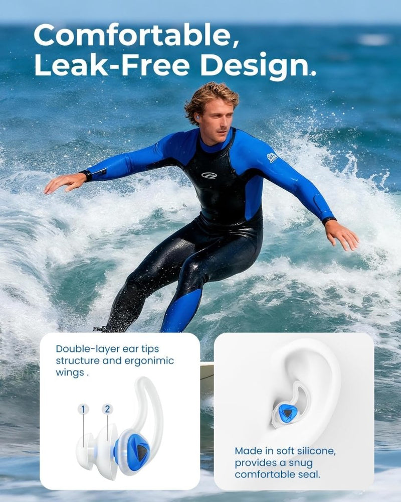 Laad afbeelding in Galerijviewer, Hearprotek oordopjes voor zwemmen, 2 paar gehoorbescherming, waterbescherming oordopjes voor douche, zwemmen, surfen (oranje) - happygetfit.com
