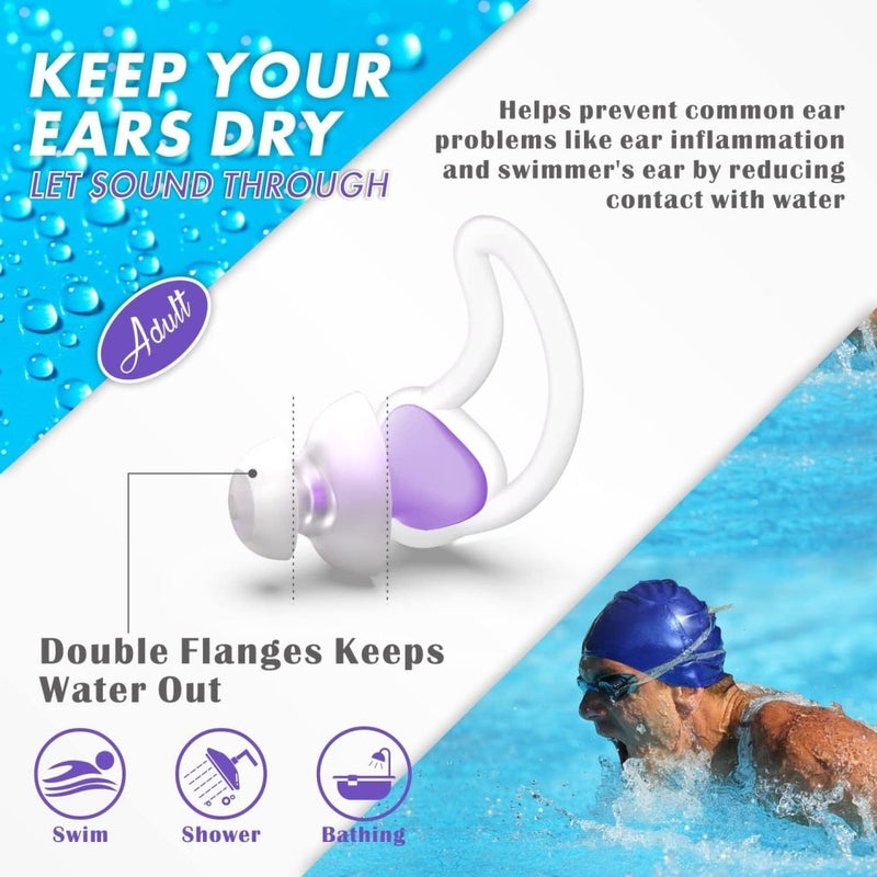 Laad afbeelding in Galerijviewer, Hearprotek oordopjes voor zwemmen, 2 paar gehoorbescherming, waterbescherming oordopjes voor douche, zwemmen, surfen (oranje) - happygetfit.com
