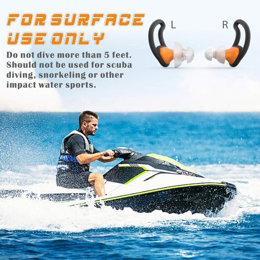 Hearprotek oordopjes voor zwemmen, 2 paar gehoorbescherming, waterbescherming oordopjes voor douche, zwemmen, surfen (oranje) - happygetfit.com
