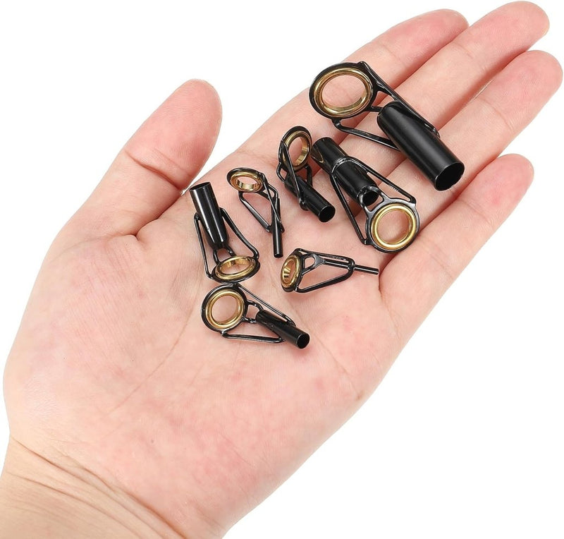 Laad afbeelding in Galerijviewer, Hengel tip reparatieset (6 stuks) - Roestvrij stalen hengelogen 2-6 mm - Hengeloog vervanging zout- en zoetwater - happygetfit.com
